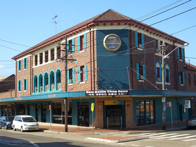 Painting a modern apartment block in the bustling suburb of Campsie