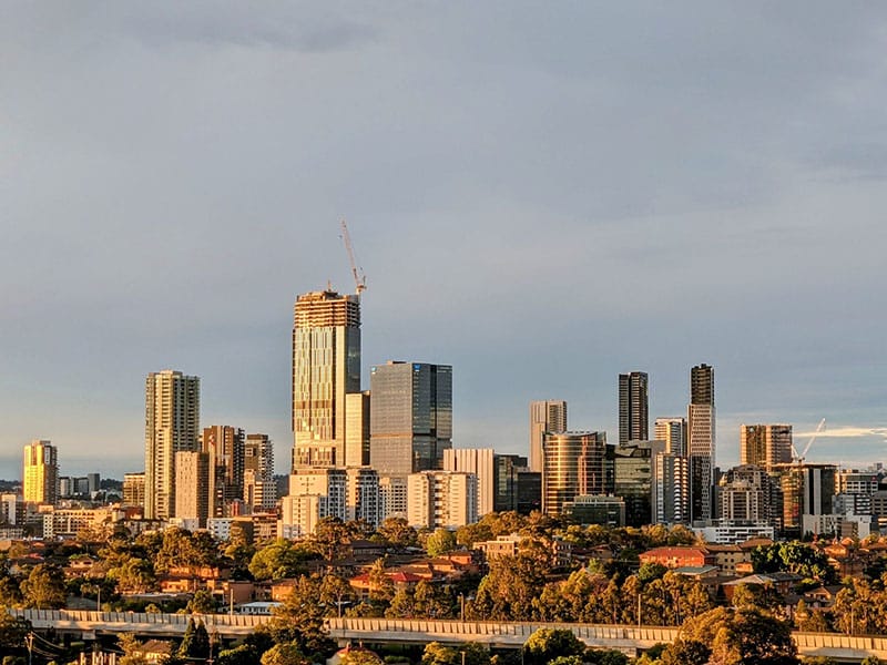 Painting a modern corporate office tower in the Parramatta CBD